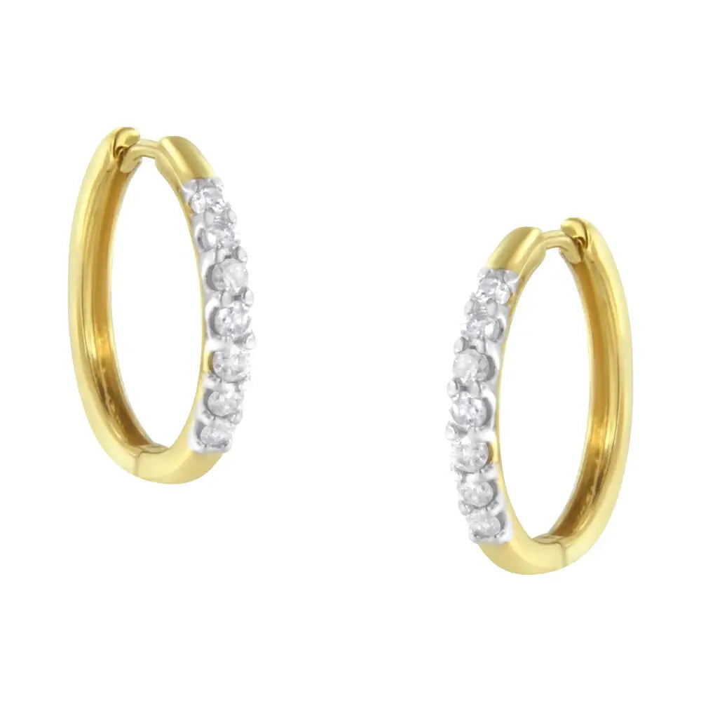 10kt Yellow Gold Diamond Hoop Earring (1/2 Cttw I-j Color I2-i3 Clarity) - Fine Jewelry us Direct