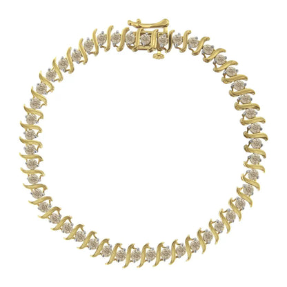 10kt Yellow Gold Diamond S-link Bracelet (3 Cttw J-k Color I2-i3 Clarity) - Fine Jewelry us Direct