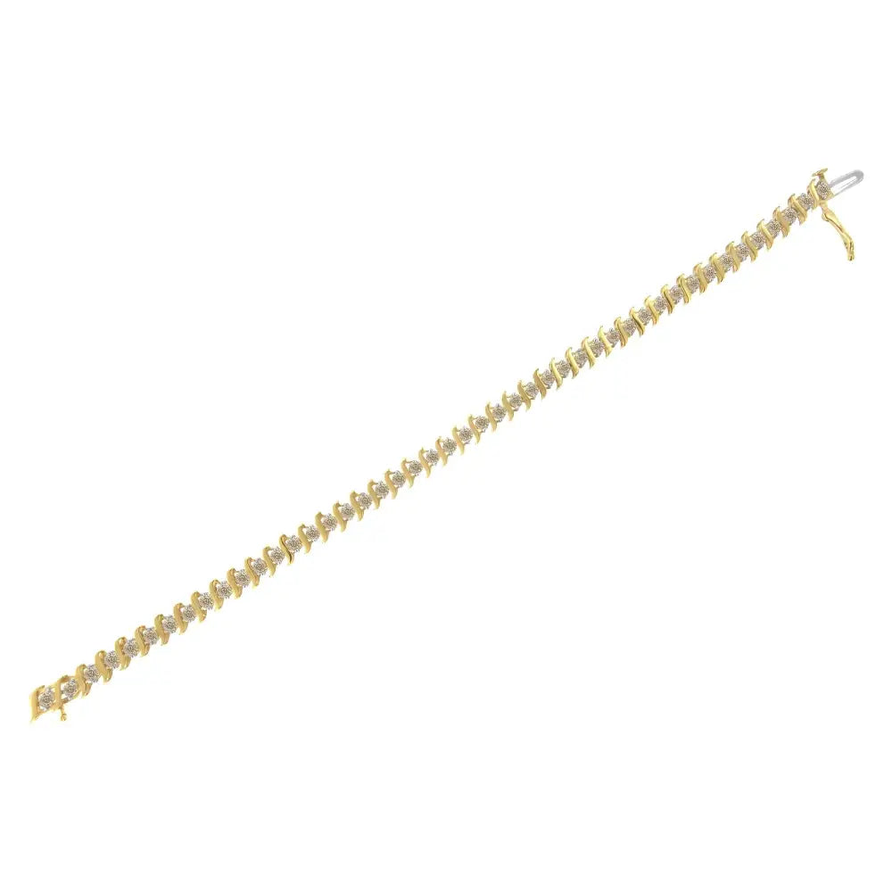 10kt Yellow Gold Diamond S-link Bracelet (3 Cttw J-k Color I2-i3 Clarity) - Fine Jewelry us Direct