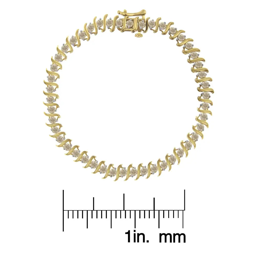 10kt Yellow Gold Diamond S-link Bracelet (3 Cttw J-k Color I2-i3 Clarity) - Fine Jewelry us Direct