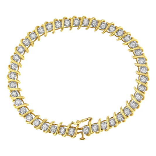 10kt Yellow Gold Diamond S-link Tennis Bracelet (1 Cttw I-j Color I1-i2 Clarity) - Fine Jewelry us Direct