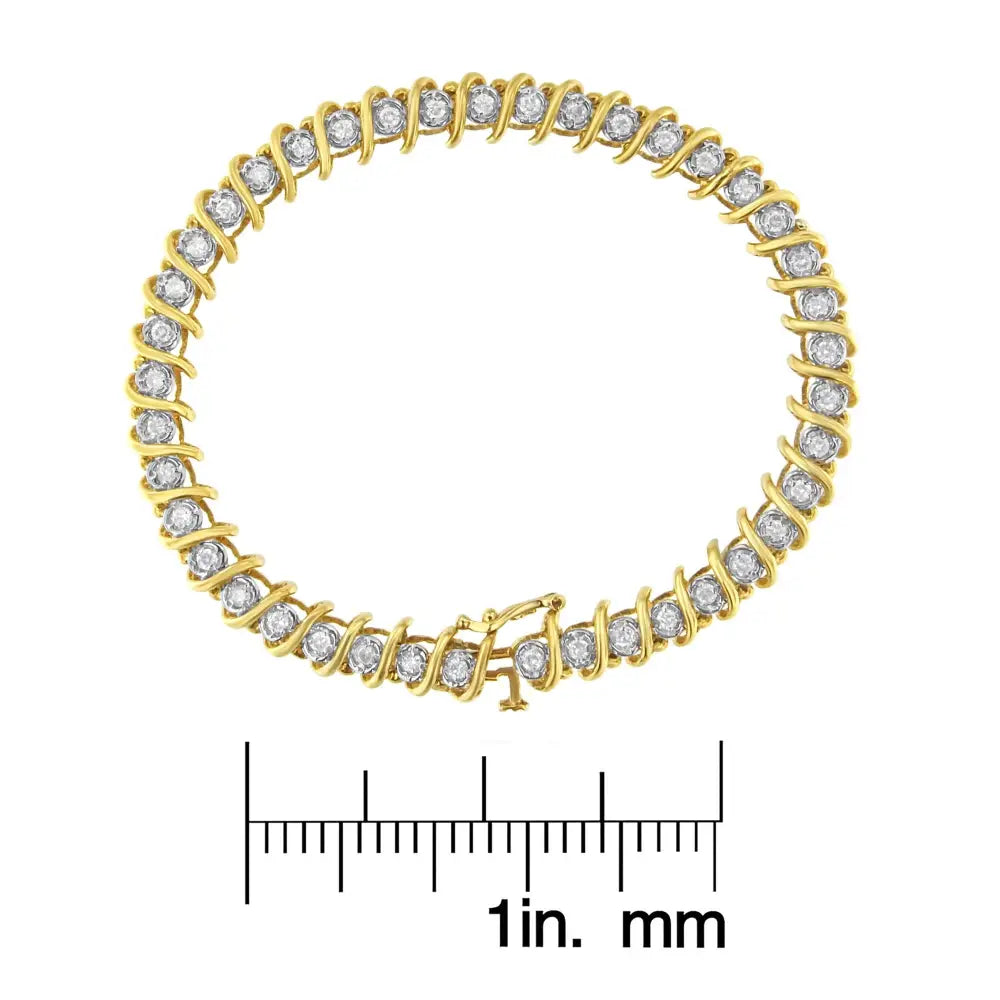 10kt Yellow Gold Diamond S-link Tennis Bracelet (1 Cttw I-j Color I1-i2 Clarity) - Fine Jewelry us Direct