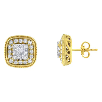 10kt Yellow Gold Diamond Stud Earings (3/4 Cttw H-i Color Si2-i1 Clarity) - Fine Jewelry us Direct