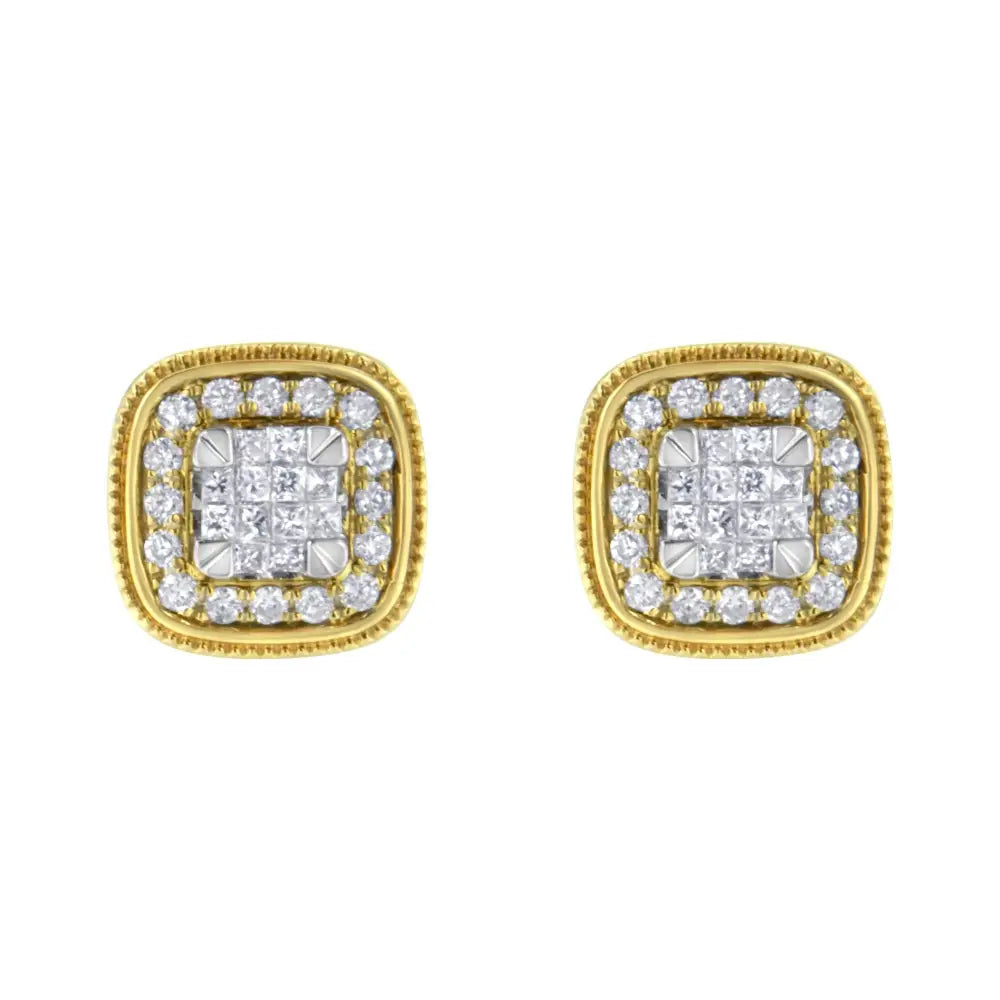 10kt Yellow Gold Diamond Stud Earings (3/4 Cttw H-i Color Si2-i1 Clarity) - Fine Jewelry us Direct