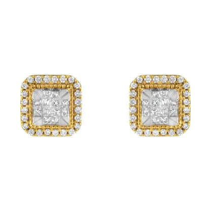 10kt Yellow Gold Diamond Stud Earrings (1/2 Cttw H-i Color Si2-i1 Clarity) - Fine Jewelry us Direct