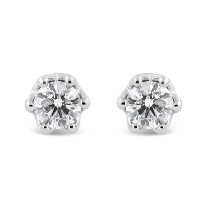 14k Gold 1/2 Cttw Round Diamond Crown Stud Earring (i-j Color I1-i2 Clarity) - Fine Jewelry us Direct