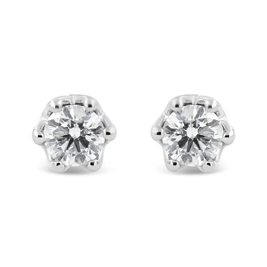 14k Gold 1/2 Cttw Round Diamond Crown Stud Earring (i-j Color I1-i2 Clarity) - Fine Jewelry us Direct