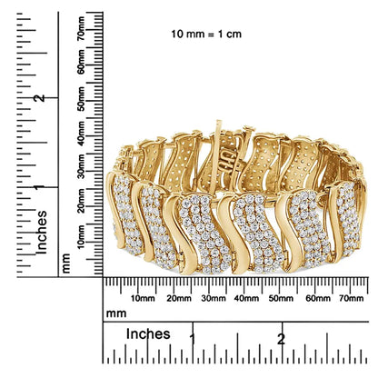 14k Gold 15.0 Cttw Diamond Chevron Wave 7.25’’ Inch Link Bracelet (j-k Color I1-i2 Clarity) - Fine Jewelry us Direct