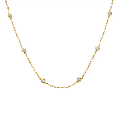 14k Gold 1ct Tdw Diamond Station Necklace (h-i Si2-i1) - Fine Jewelry us Direct