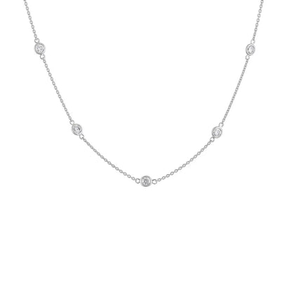 14k Gold Diamond Station Necklace (1 1/10 Cttw H-i Color Vs2-si1 Clarity) - Fine Jewelry us Direct