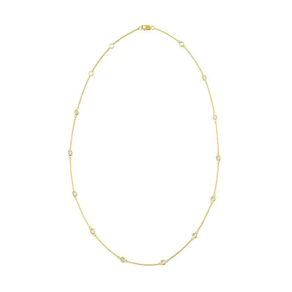 14k Gold Diamond Station Necklace (1 1/10 Cttw H-i Color Vs2-si1 Clarity) - Fine Jewelry us Direct