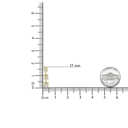 14k Gold Round Diamond 3 Stone Graduated Linear Drop Past Present and Future Stud Earrings (h-i Color Si1-si2 Clarity)