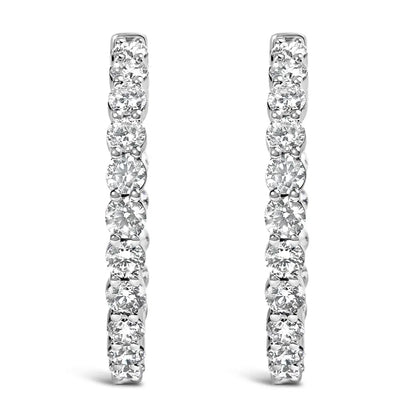 14k Gold Shared Prong Set Diamond Inside out Hoop Earrings (g-h Color Si2-i1 Clarity) - Fine Jewelry us Direct