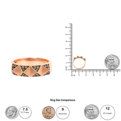 14k Rose Gold 1/4 Cttw Brown Diamond Pyramid Band Ring (brown Color Si1-si2 Clarity)- Size 7 - Fine Jewelry us Direct