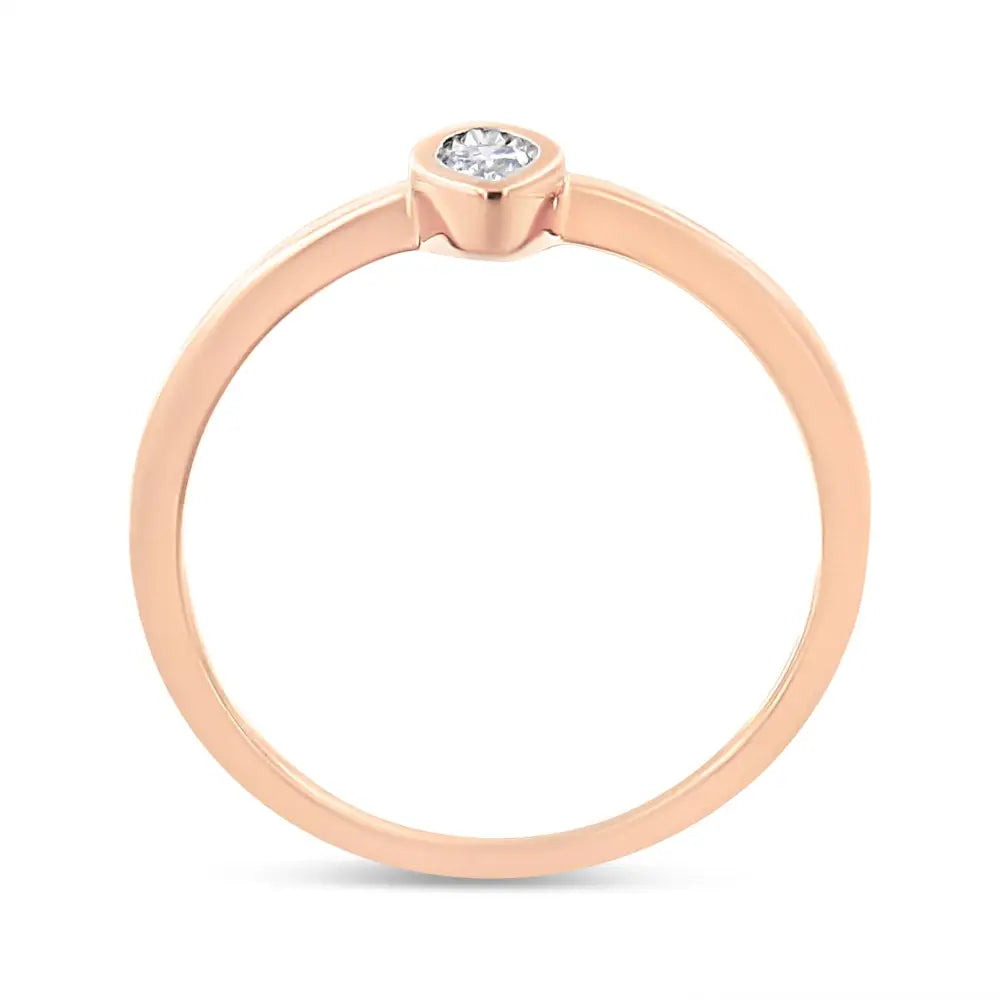 14k Rose Gold Plated.925 Sterling Silver Miracle Set Diamond Accent Pear Shape Promise Ring (j-k Color I1-i2 Clarity)