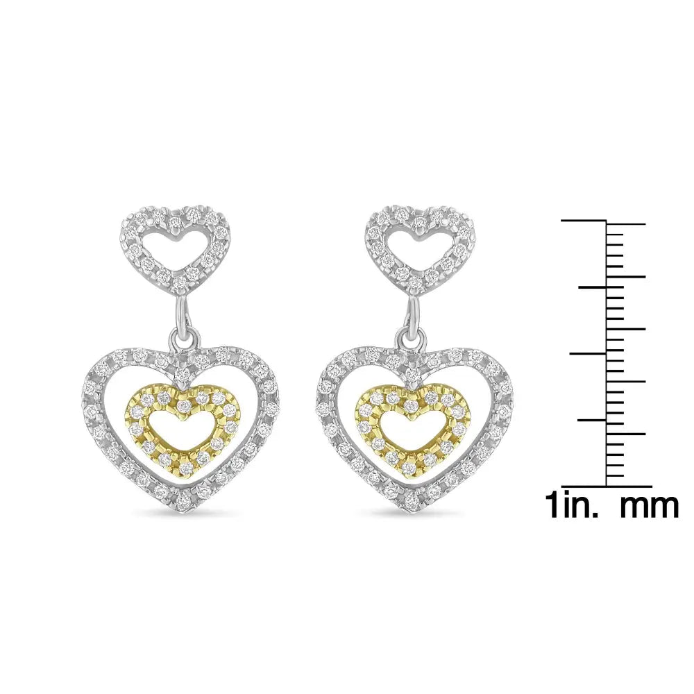 14k Two Toned 1/2 Cttw Round Cut Diamond Earrings (h-i Si1-si2) - Fine Jewelry us Direct