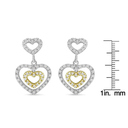 14k Two Toned 1/2 Cttw Round Cut Diamond Earrings (h-i Si1-si2) - Fine Jewelry us Direct