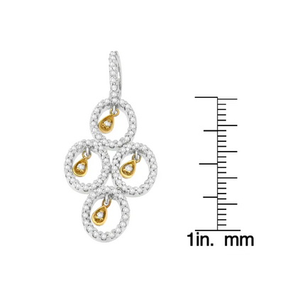 14k Two- Toned Gold 2/5 Cttw Round Diamond Pendant Necklace (h-i I1-i2) - Fine Jewelry us Direct