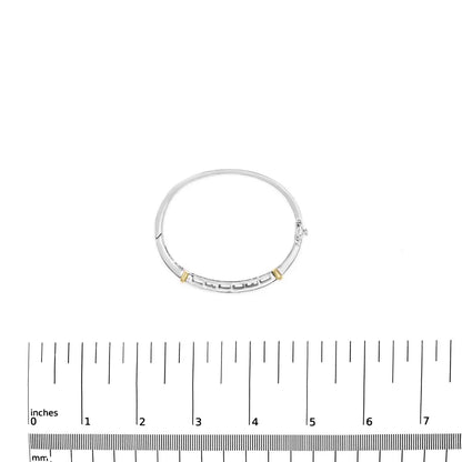 14k Two-toned Gold Princess Cut Diamond Fashion Bangle (1 Cttw H-i Color Si1-si2 Clarity) - Fine Jewelry us Direct