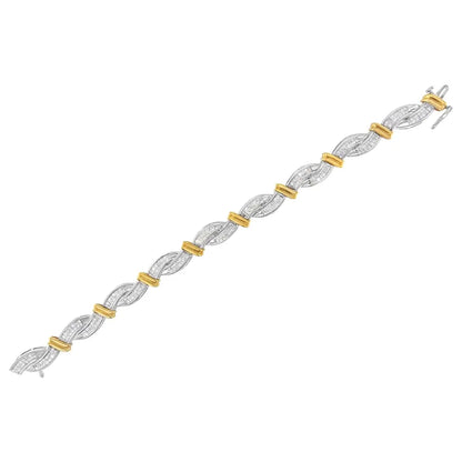 14k Two-toned Princess-cut Diamond Bracelet (4 Cttw H-i Color Si2-i1 Clarity) - Fine Jewelry us Direct