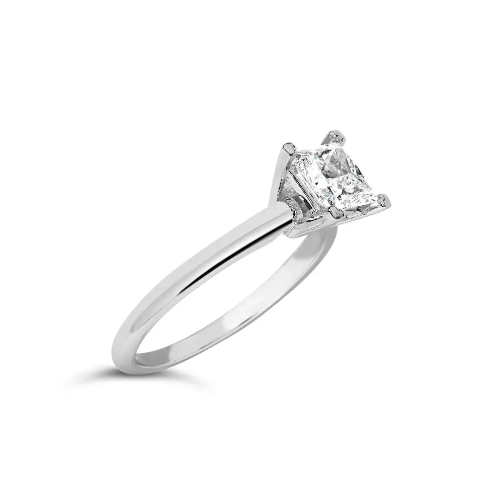 14k White Gold 1.0 Cttw Princess Lab-grown Diamond Solitaire Engagement Ring (f-g Color Vs1-vs2 Clarity) - Fine Jewelry