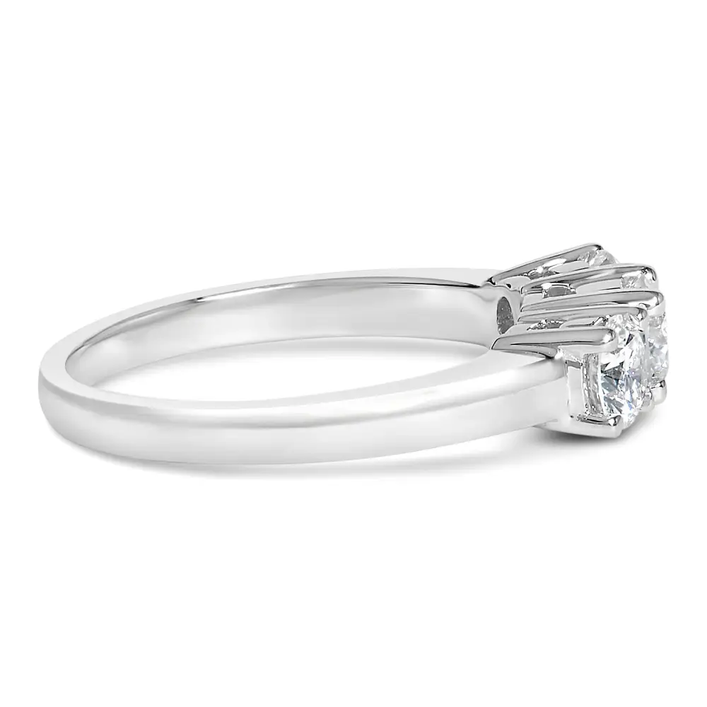 14k White Gold 1.0 Cttw Round Lab Grown Diamond 3 Stone Ring (f-g Color Vs1-vs2 Clarity) - Fine Jewelry us Direct