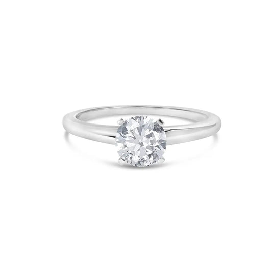 14k White Gold 1.0 Cttw Round Lab Grown Diamond 4 Prong Solitaire Engagement Ring (f-g Color Vs2-si1 Clarity) - Fine