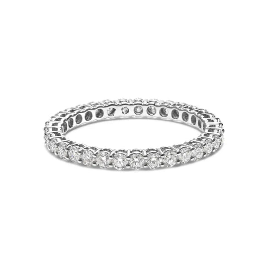 14k White Gold 1.00 Cttw Lab-grown Diamond Shared Prong Set Eternity Band Ring (f-g Color Vs1-vs2) - Fine Jewelry