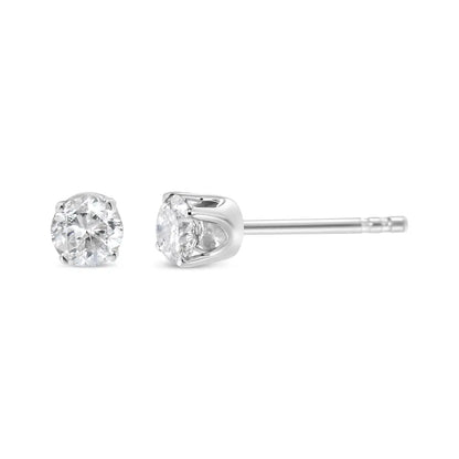 14k White Gold 1.00 Cttw Round Brilliant-cut Near Colorless Diamond Classic 4-prong Stud Earrings (j-k Color I2-i3