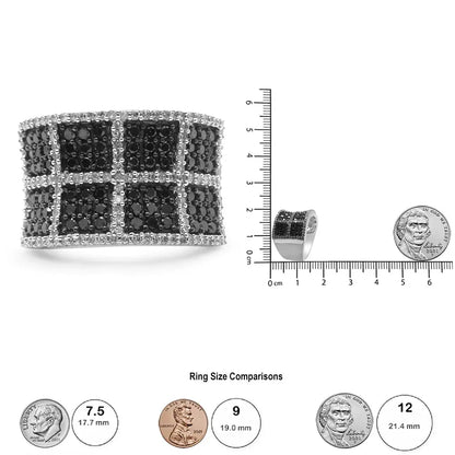 14k White Gold 1 1/2 Cttw and Treated Black Diamond Cocktail Ring (h-i Color I1-i2 Clarity) - 7 - Fine Jewelry us Direct