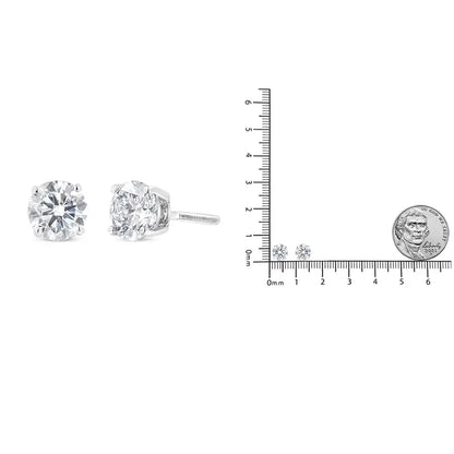 14k White Gold 1 1/2 Cttw Lab Grown Diamond Solitaire Stud Earrings with Screwbacks (f-g Color Vs2-si1 Clarity) - Fine