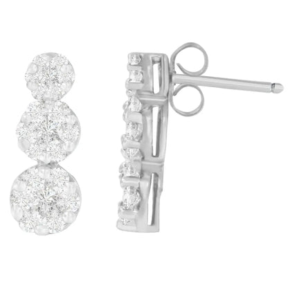 14k White Gold 1 1/2 Cttw Round Cut Diamond Earrings (h-i Si2-i1) - Fine Jewelry us Direct