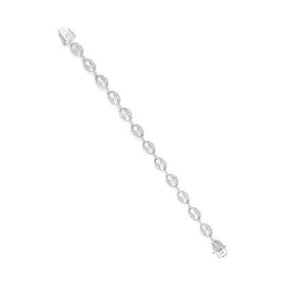 14k White Gold 1 1/2 Cttw Round Diamond Set Link Bracelet (i-j Color I1-i2 Clarity) - 7’’ - Fine Jewelry us Direct