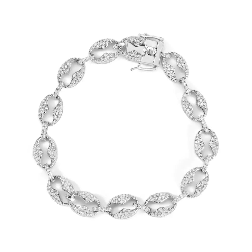 14k White Gold 1 1/2 Cttw Round Diamond Set Link Bracelet (i-j Color I1-i2 Clarity) - 7’’ - Fine Jewelry us Direct