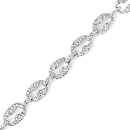 14k White Gold 1 1/2 Cttw Round Diamond Set Link Bracelet (i-j Color I1-i2 Clarity) - 7’’ - Fine Jewelry us Direct