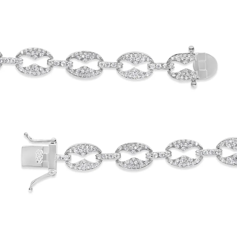 14k White Gold 1 1/2 Cttw Round Diamond Set Link Bracelet (i-j Color I1-i2 Clarity) - 7’’ - Fine Jewelry us Direct