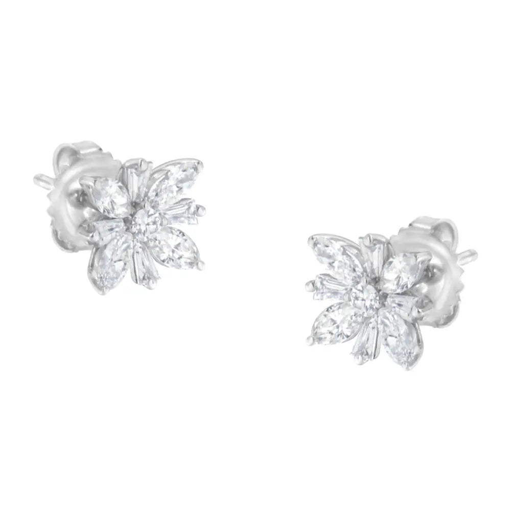 14k White Gold 1 1/4 Cttw Diamond Stud Earring (h-i Si1-si2) - Fine Jewelry us Direct