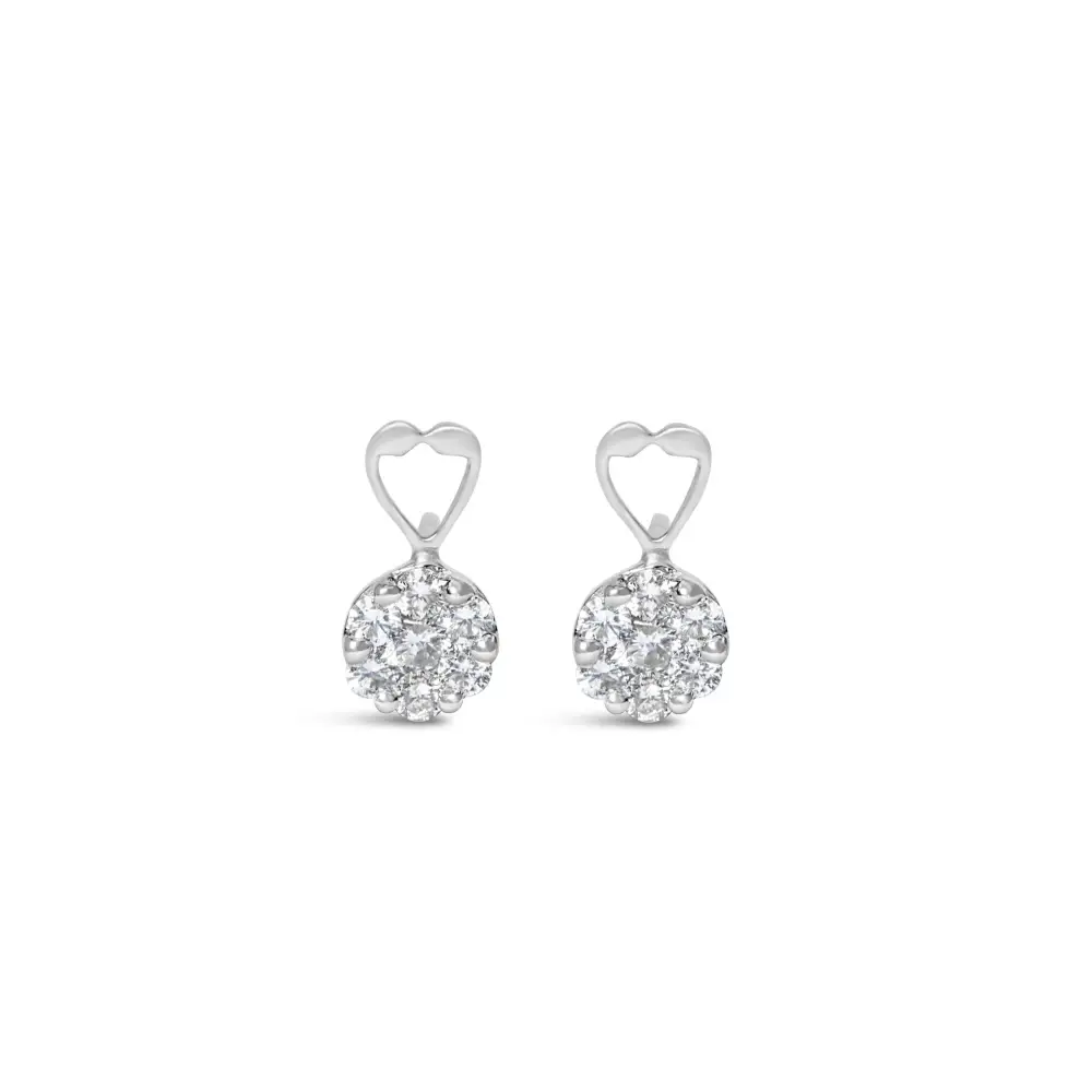 14k White Gold 1 1/4 Cttw Round Cut Diamond Earrings (h-i I1-i2) - Fine Jewelry us Direct