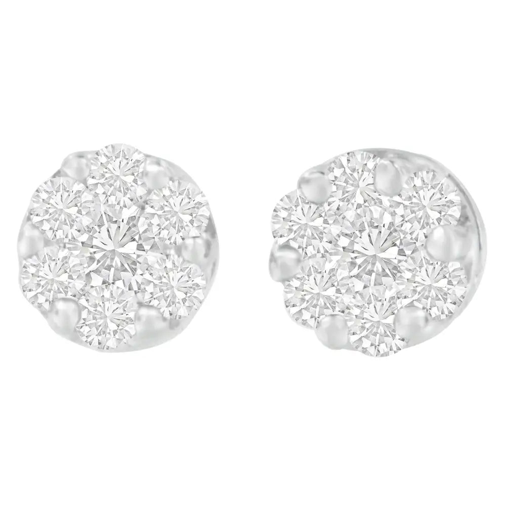 14k White Gold 1 1/4 Cttw Round Cut Diamond Earrings (h-i Si2-i1) - Fine Jewelry us Direct