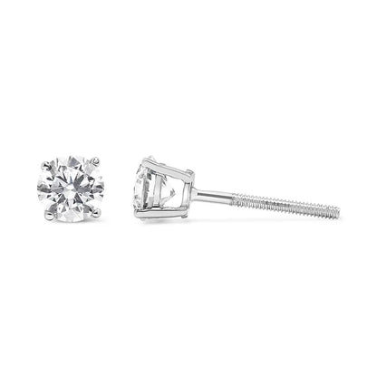 14k White Gold 1/2 Cttw 4-prong Set Lab Grown Solitaire Diamond Push Back Stud Earrings (f-g Color Vs2-si1 Clarity)