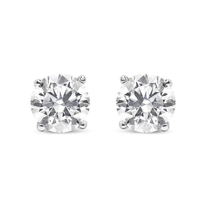 14k White Gold 1/2 Cttw 4-prong Set Lab Grown Solitaire Diamond Push Back Stud Earrings (f-g Color Vs2-si1 Clarity)