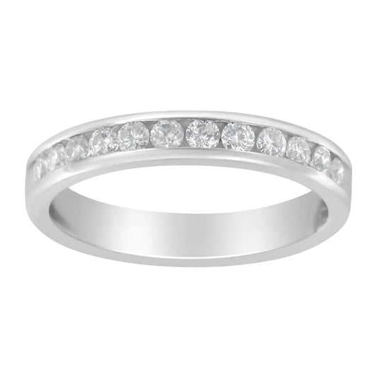 14k White Gold 1/2 Cttw Diamond Band Ring (i-j Color I2-i3 Clarity) - 7 - Fine Jewelry us Direct