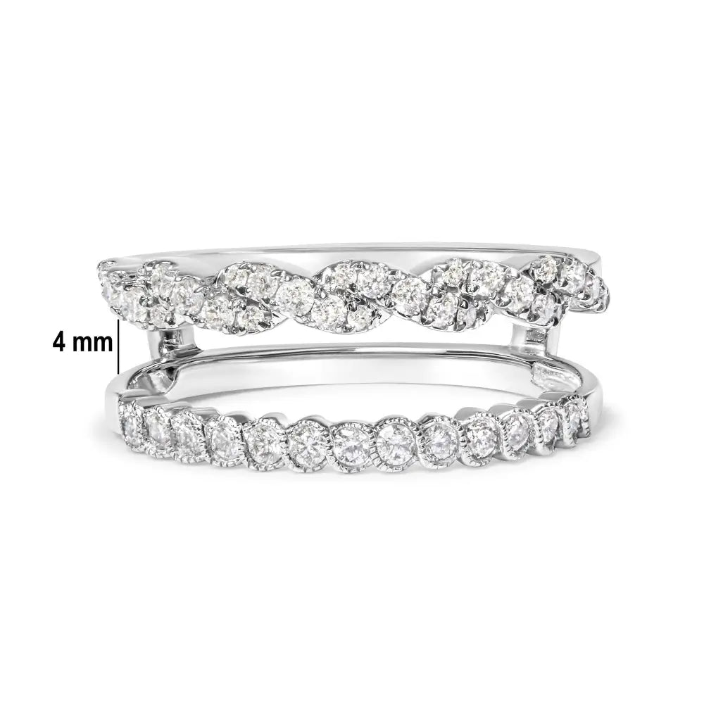 14k White Gold 1/2 Cttw Diamond Enhancer Wrap Ring Guard (I-j Color I2-i3 Clarity) - Fine Jewelry us Direct