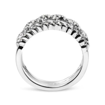 14k White Gold 1/2 Cttw Diamond Enhancer Wrap Ring Guard (I-j Color I2-i3 Clarity) - Fine Jewelry us Direct