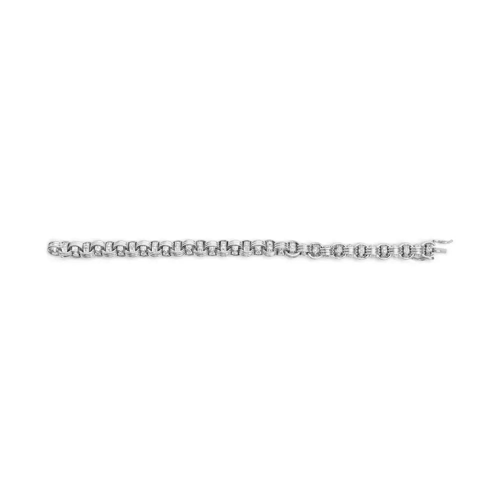 14k White Gold 1/2 Cttw Diamond Knotted Byzantine Link Bracelet (h-i Color I2-i3 Clarity) - 7’’ Inches - Fine