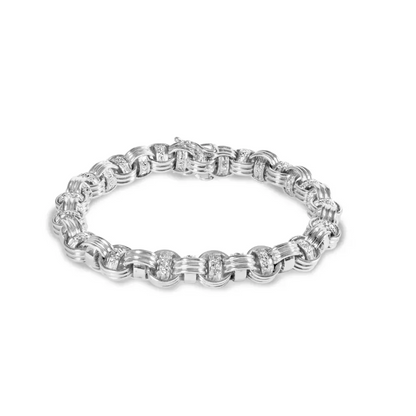 14k White Gold 1/2 Cttw Diamond Knotted Byzantine Link Bracelet (h-i Color I2-i3 Clarity) - 7’’ Inches - Fine