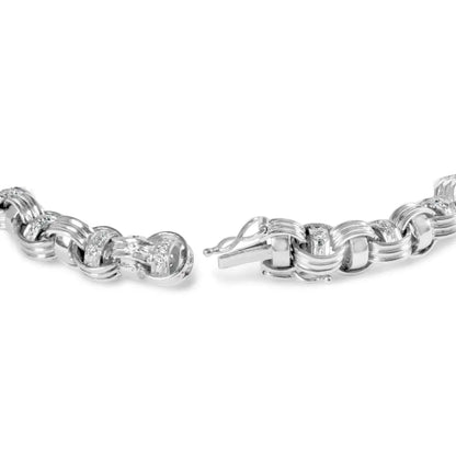 14k White Gold 1/2 Cttw Diamond Knotted Byzantine Link Bracelet (h-i Color I2-i3 Clarity) - 7’’ Inches - Fine