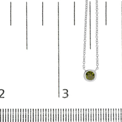 14k White Gold 1/2 Cttw Green Lab Grown Diamond Bezel-set Solitaire 18’’ Pendant Necklace (green Color Vs1-vs2