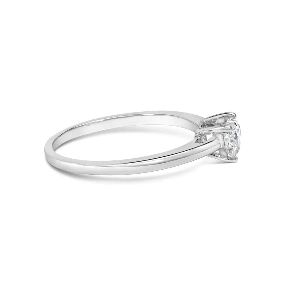 14k White Gold 1/2 Cttw Heart Cut Lab Grown Diamond Solitaire Engagement Ring (f-g Color Vs1-vs2 Clarity) - Size 7