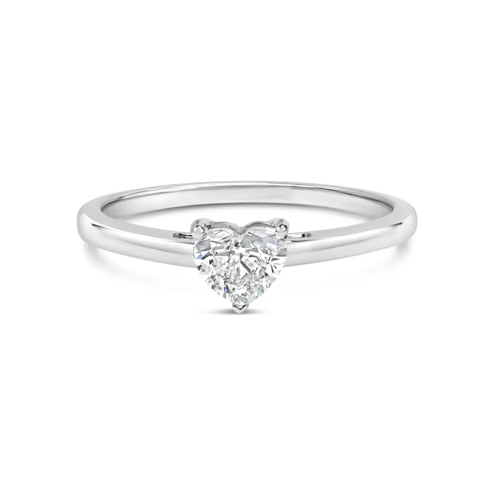 14k White Gold 1/2 Cttw Heart Cut Lab Grown Diamond Solitaire Engagement Ring (f-g Color Vs1-vs2 Clarity) - Size 7